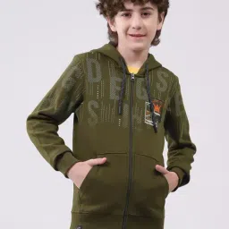 Monte Carlo Boys Olive Printed Hooded Sweatshirt-picture-30