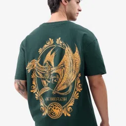 The Souled Store Green Loose Fit House Of Dragon Print Oversized T-Shirt image 2