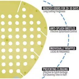 Zureni Urinal Pot Mat Anti-Splash Deodorizer Spatter Lemon Fragrance For Bathroom and Restroom, ZU-UPR-30LYL (Pack of30) image 4