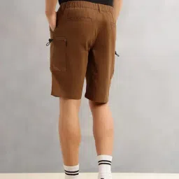 Thomas Scott Brown Cotton Relaxed Fit Cargo Shorts image 2