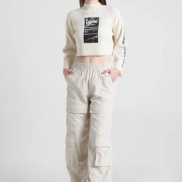 Only Cream Graphic Print Pullover image 2