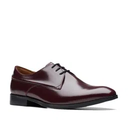 Clarks Men's CraftCliftonLo Burgundy Derby Shoes image 2