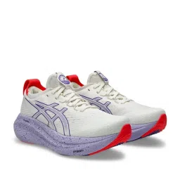 Asics Women's GEL-NIMBUS 27 TOKYO Cream & Edo Purple Running Shoes image 2