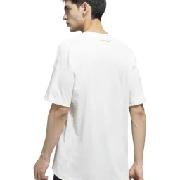 Adidas White Cotton Regular Fit Printed Sports T-Shirt image 2