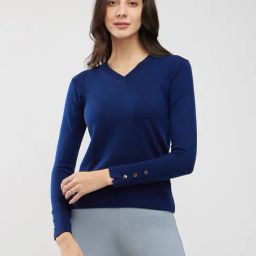 Fablestreet Navy Acrylic Regular Fit Sweater-picture-42