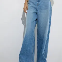 nuon women Nuon by Westside Light Blue Faded Relaxed Fit Mid-Rise Jeans-picture-25