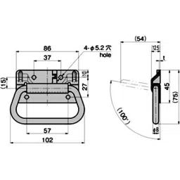 TAKIGEN Trunk Handle Zinc Plating Chromate Treatment with Spring, A-175-3-picture-34