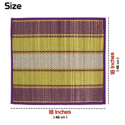 HOKIPO 4Pcs Purple & Yellow Patterned Floor Mats image 3