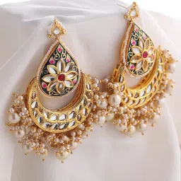 Dugran By Dugristyle Blue & White Dangler Earrings for Women image 2