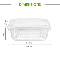 Borosil Transparent 640 ml Borosilicate Glass Rectangle Container image 2