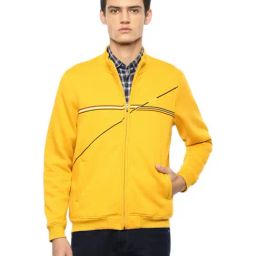 Louis Philippe Yellow Cotton Regular Fit Striped Sweatshirt-picture-19