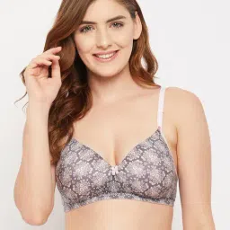 Clovia Grey & Pink Non Wired Padded T-Shirt Bra-picture-18