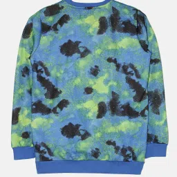 Kiddopanti Boys Blue & Green Printed Full Sleeves Sweatshirt image 2