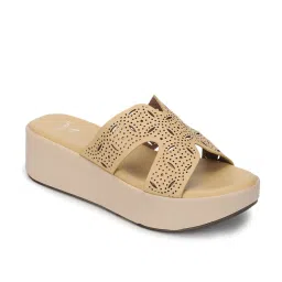 Yoho Women's Beige Casual Wedges image 2
