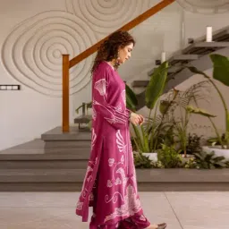 Autumnlane Berry Sonpal Printed Flared Fit Kurta Pant Set image 4