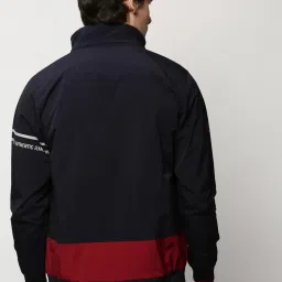 showoffff SHOWOFF Navy Blue Slim Fit Hooded Jacket image 2
