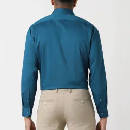 Van Heusen Blue Cotton Regular Fit Texture Shirt image 2