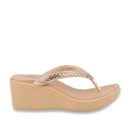 MediFeet Women's Beige Thong Wedges image 2