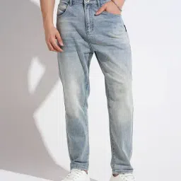 SHOWOFFFF Blue Denim Solid Straight Fit Jeans-image-41
