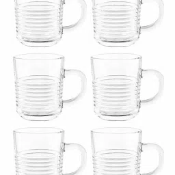 Goodhomes Transparent Glass Coffee Mugs (220 ml) - Set of 6 image 2