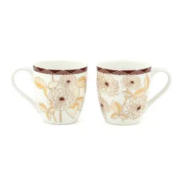 Clay Craft White & Beige Ceramic Coffee Mug (0.18 L) - Set of 6 image 2