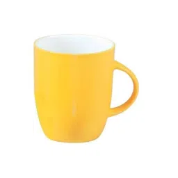 Clay Craft Fine Yellow & Green Ceramic Milk Mug (0.34 L) - Set of 2 image 2