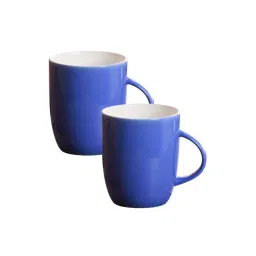 Clay Craft Blue Ceramic 8.2 cm Milk Mug (0.34 L) - Set of 2 image 2