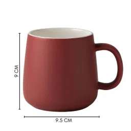 Nestasia premium quality ceramic matte finish red cup for serving warm drinks & tea (3.5" , 450 ml) image 2