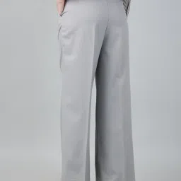 Hancock Basil Green Blended Solid Mid Rise Trousers image 2