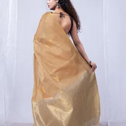 Unnati Silks Brown Woven Design Saree With Unstitched Blouse image 2