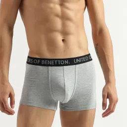 United Colors of Benetton Grey Regular Fit Trunks - Pack of 3 image 2