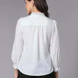 Style Quotient White Self Design Shirt image 2