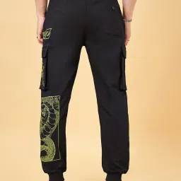 Sf Jeans By Pantaloons Black Cotton Regular Fit Printed Joggers image 2