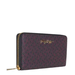 TOMMY HILFIGER Navy & Burgundy Millie Printed Small Wallet image 2