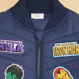 Pantaloons Junior Navy & Red Color Block Full Sleeves Jacket image 2