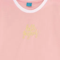 YU by Pantaloons Kids Pink & White Printed Full Sleeves Sweatshirt image 2