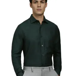 Louis Philippe Green Cotton Regular Fit Printed Shirt-image-62