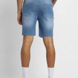 Forever 21 Light Blue Cotton Regular Fit Denim Shorts image 2