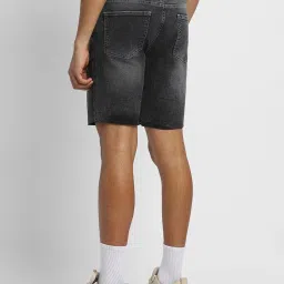 Forever 21 Mid Grey Cotton Regular Fit Denim Shorts image 2