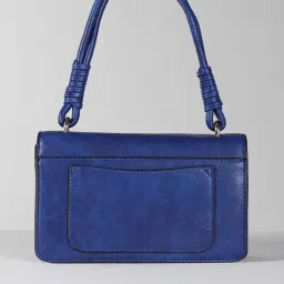 Allen Solly Navy Textured Medium Handbag image 2