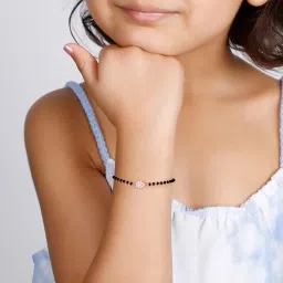 GIVA Love is EveryWhere 92.5 Sterling Silver Pear Stone Nazariya Bracelet for Kids image 2