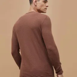 Code By Lifestyle Brown Cotton Regular Fit T-Shirt image 2