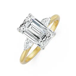 EMORI 14k Yellow Gold Lab Grown Diamond White Stones Ring for Women image 2