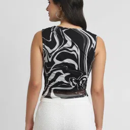 Forever 21 Black Printed Top image 2