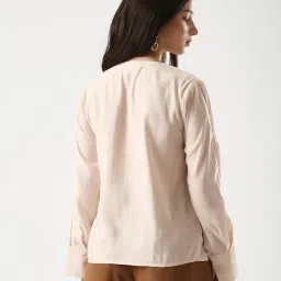 RAREISM Beige Polyester Solid Top image 2