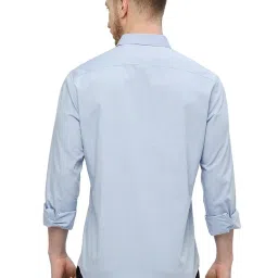 Basics Blue Cotton Slim Fit Shirt image 2
