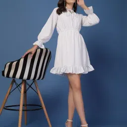 Style Quotient White Self Dresses image 4