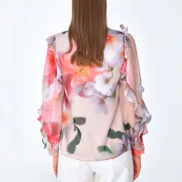 Cover Story Pink Floral Print Shirt image 2