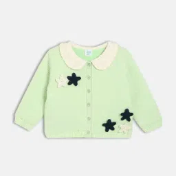Miniklub Girls Green Regular Fit Applique Sweater-picture-18