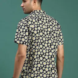 showoffff Showoff Black Cotton Relaxed Fit Floral Shirts image 2